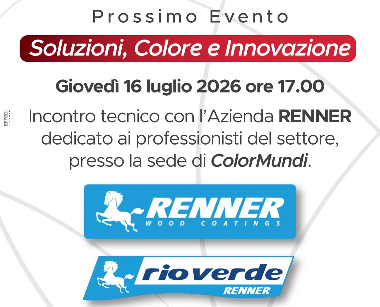 Evento Soluzioni, Colore e Innovazione con Renner, gioved&igrave; 16 luglio 2026 alle 17:00